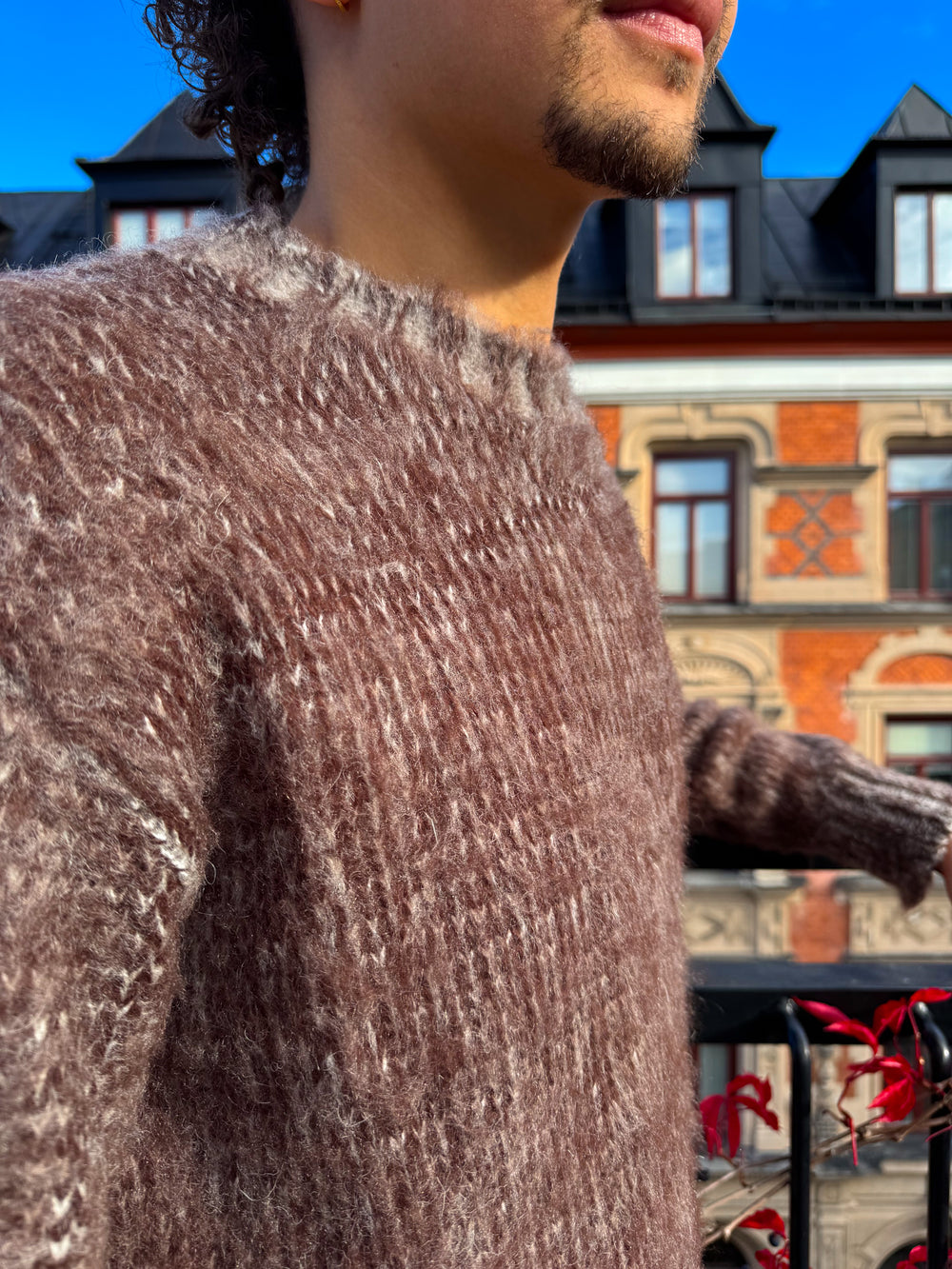 Brown melange sweater