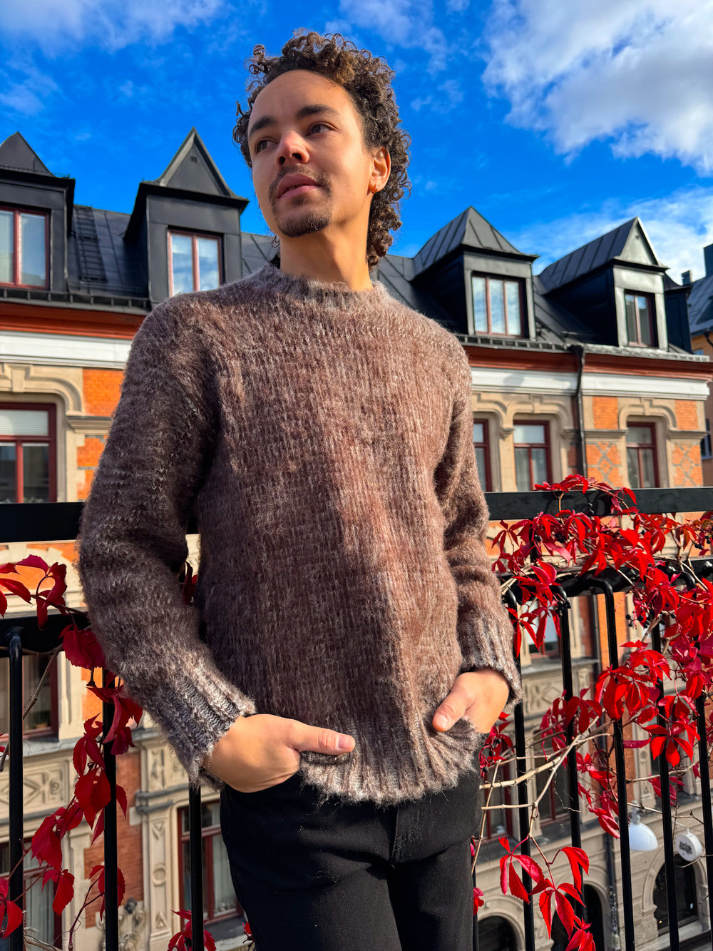 Brown melange sweater