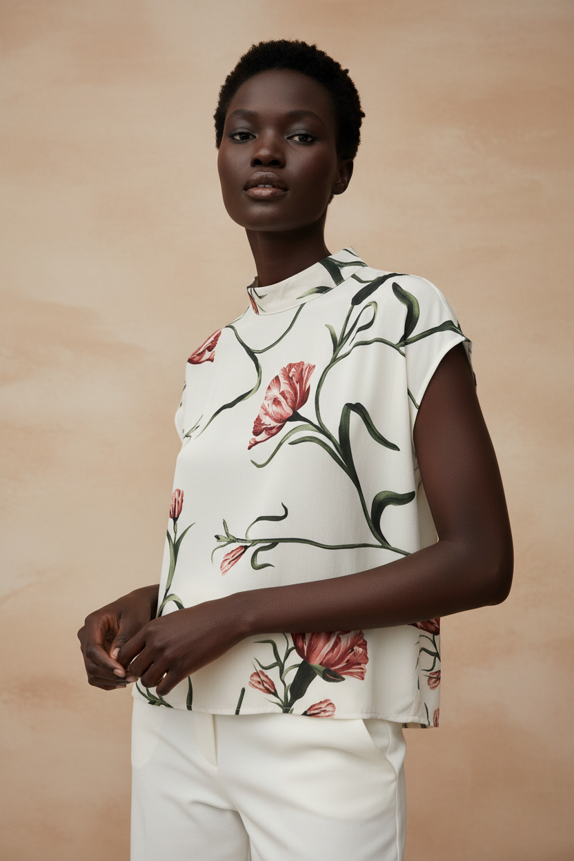 Zip-up top - Carnation