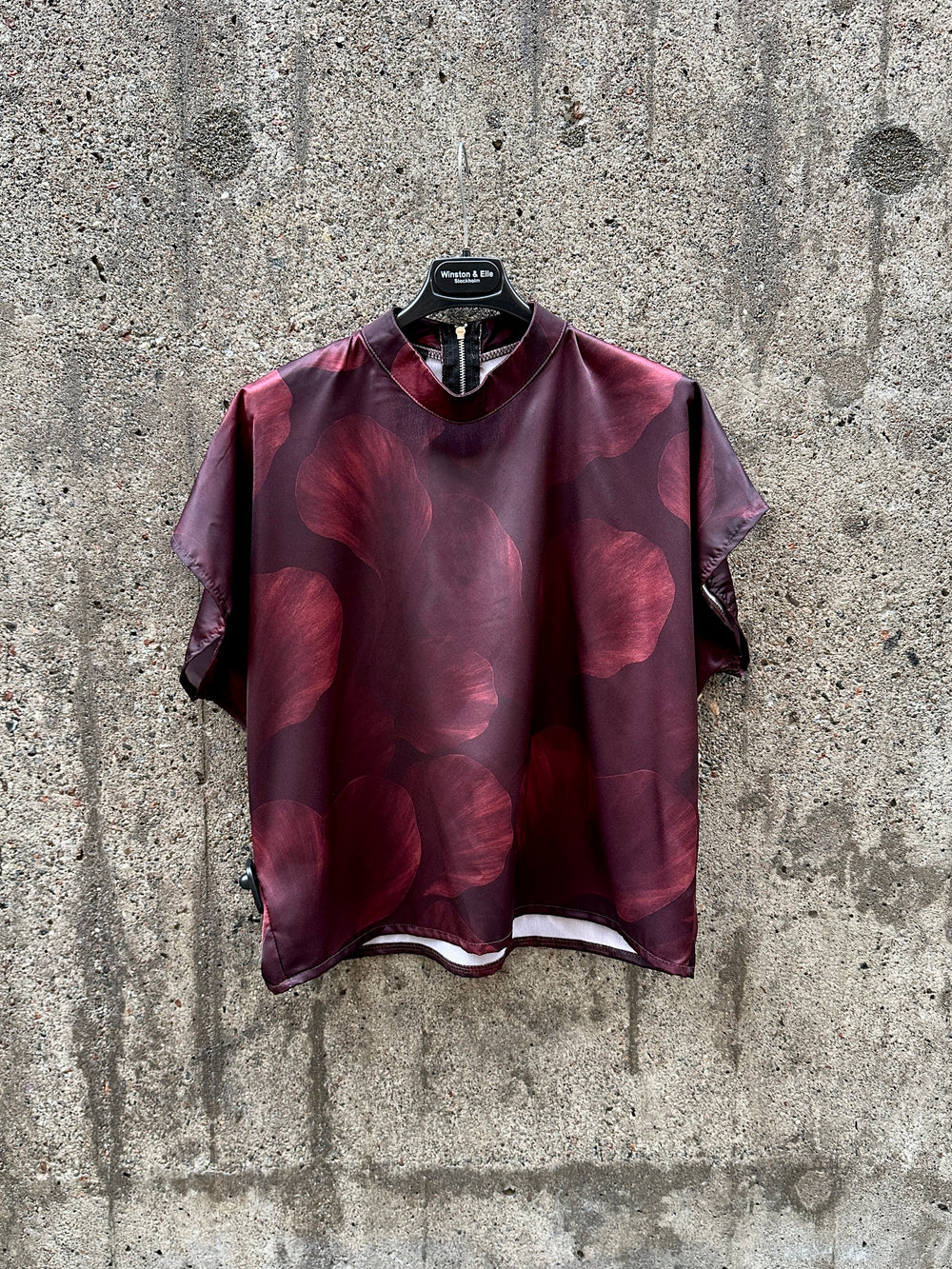 Satin Zip-up top - Bordeaux mystique