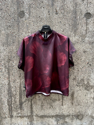 Satin Zip-up top - Bordeaux mystique