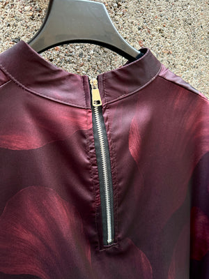Satin Zip-up top - Bordeaux mystique