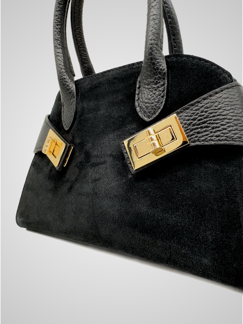 Suede Buckle Bag