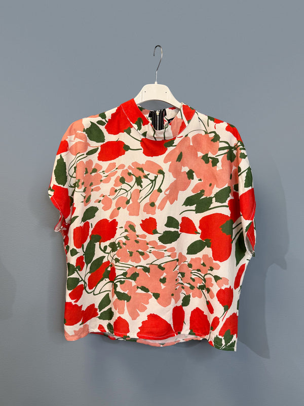 Zip-up top - Poppy madness