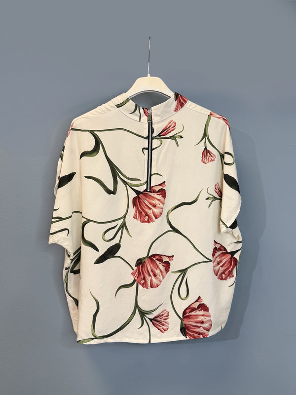 Zip-up top - Carnation