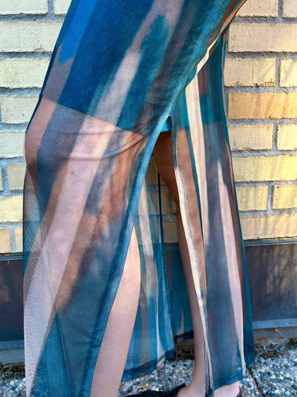 Long sleeve mesh dress