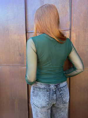 Long sleeved mesh top