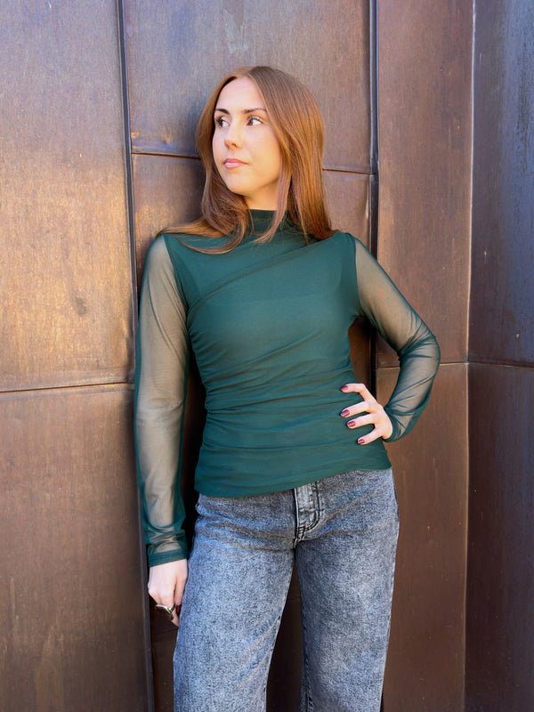 Long sleeved mesh top