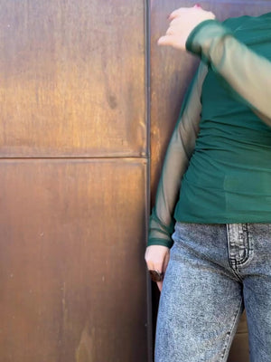 Long sleeved mesh top